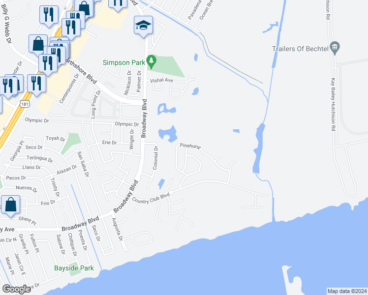 map of restaurants, bars, coffee shops, grocery stores, and more near 416 Pinehurst in Portland