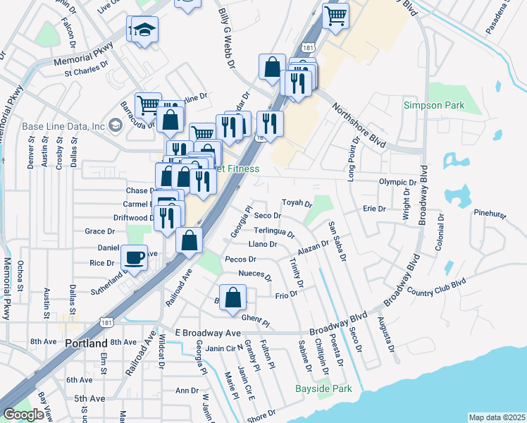 map of restaurants, bars, coffee shops, grocery stores, and more near 509 Seco Drive in Portland