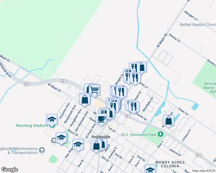map of restaurants, bars, coffee shops, grocery stores, and more near 2980-2984 Wright Avenue in Ingleside
