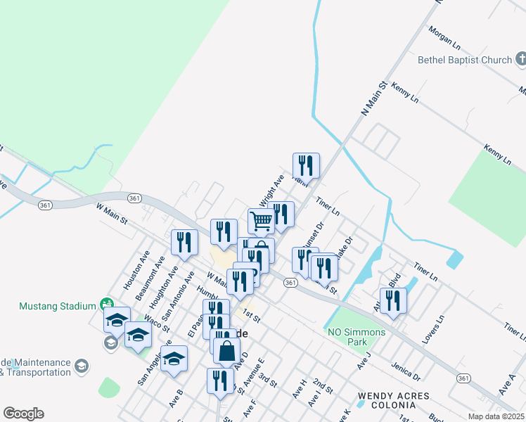 map of restaurants, bars, coffee shops, grocery stores, and more near 2980 Wright Avenue in Ingleside