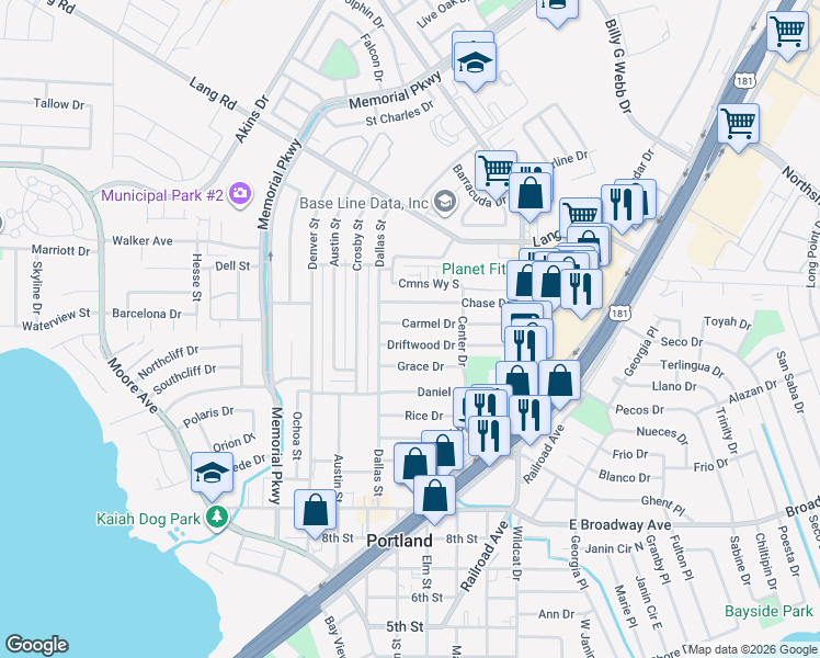 map of restaurants, bars, coffee shops, grocery stores, and more near 113 Carmel Drive in Portland