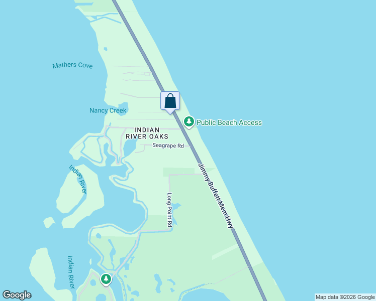 map of restaurants, bars, coffee shops, grocery stores, and more near 101 Seagrape Road in Melbourne Beach