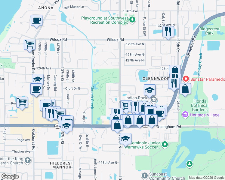 map of restaurants, bars, coffee shops, grocery stores, and more near 12300 Vonn Road in Largo