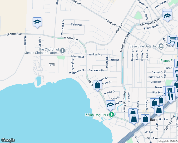map of restaurants, bars, coffee shops, grocery stores, and more near 1408 Moore Avenue in Portland