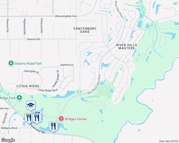 map of restaurants, bars, coffee shops, grocery stores, and more near 3910 Cedar Cay Circle in Valrico