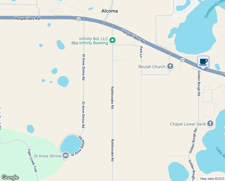 map of restaurants, bars, coffee shops, grocery stores, and more near 2842 Rattlesnake Road in Lake Wales