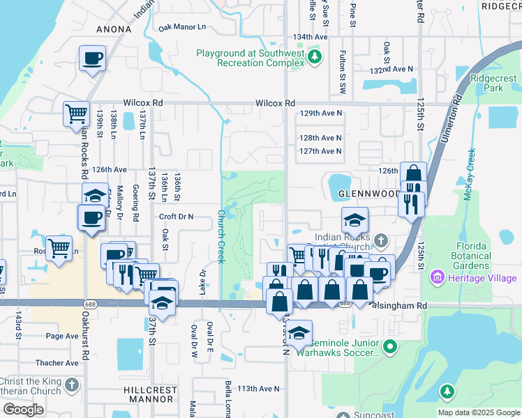 map of restaurants, bars, coffee shops, grocery stores, and more near 12300 Vonn Road in Largo