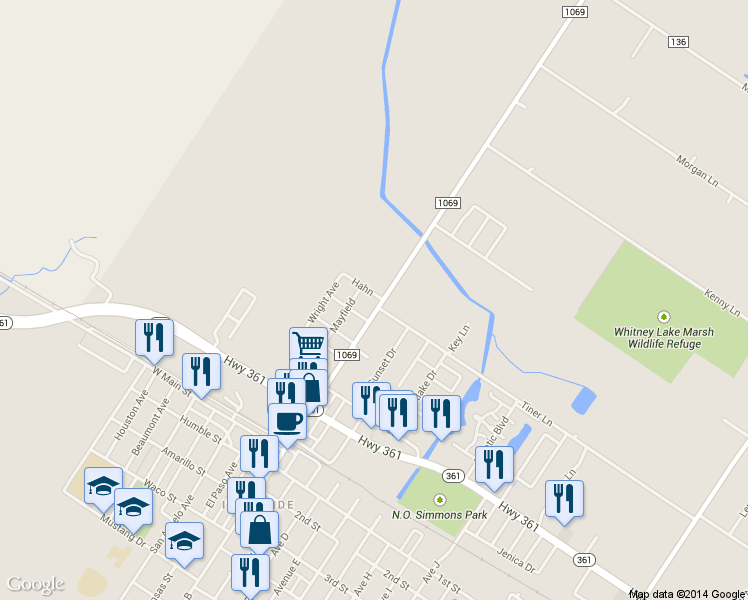 map of restaurants, bars, coffee shops, grocery stores, and more near 3063 N Main St in Ingleside