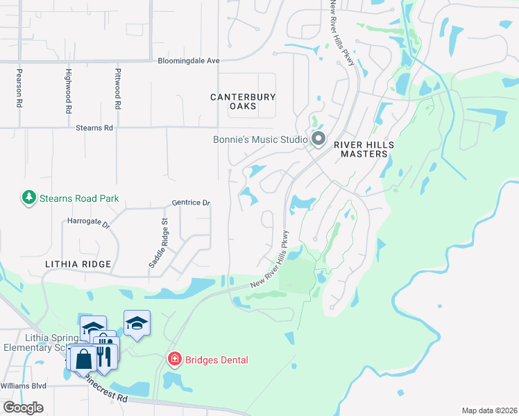 map of restaurants, bars, coffee shops, grocery stores, and more near 3916 Cedar Cay Circle in Valrico
