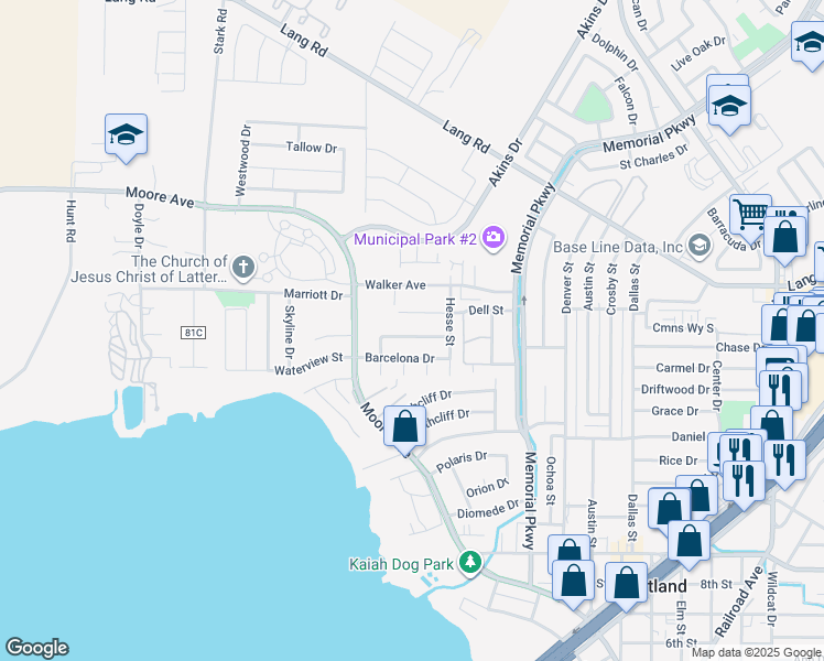 map of restaurants, bars, coffee shops, grocery stores, and more near 122 Dell Street in Portland