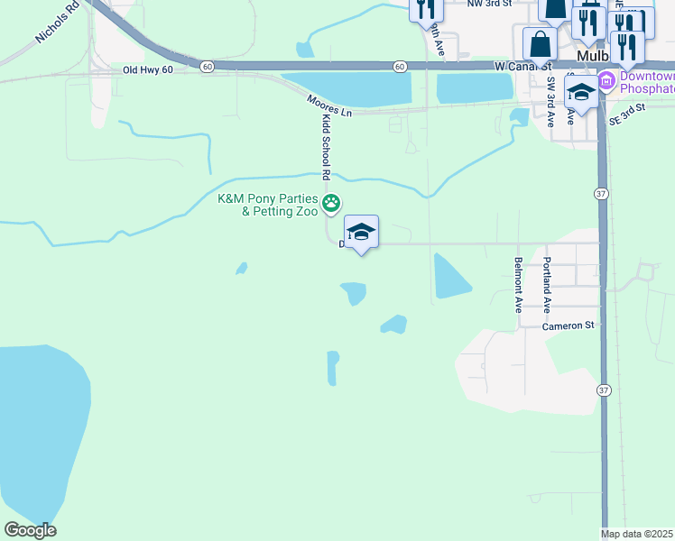 map of restaurants, bars, coffee shops, grocery stores, and more near 1400 Dean Street in Mulberry