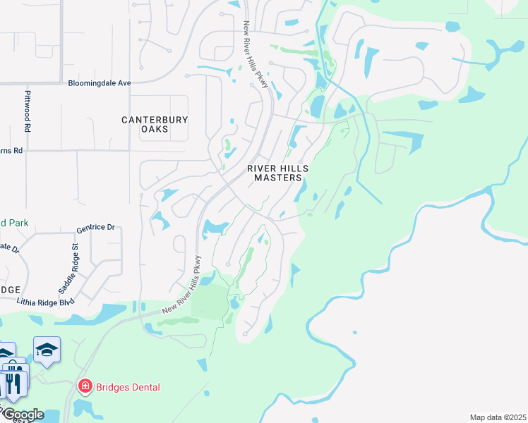map of restaurants, bars, coffee shops, grocery stores, and more near 5202 Sand Trap Place in Valrico