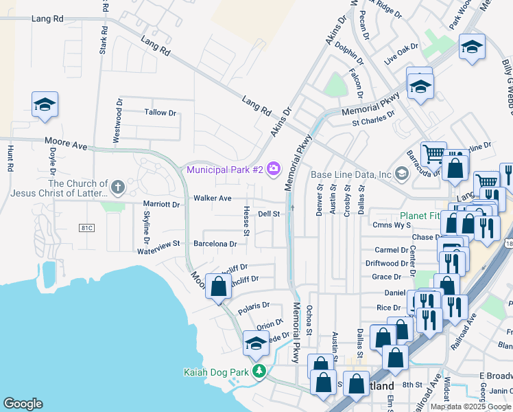 map of restaurants, bars, coffee shops, grocery stores, and more near 5 Dell Street in Portland