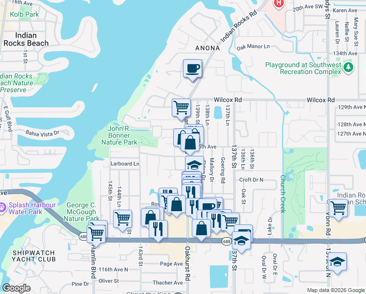 map of restaurants, bars, coffee shops, grocery stores, and more near 4 Victoria Road in Largo