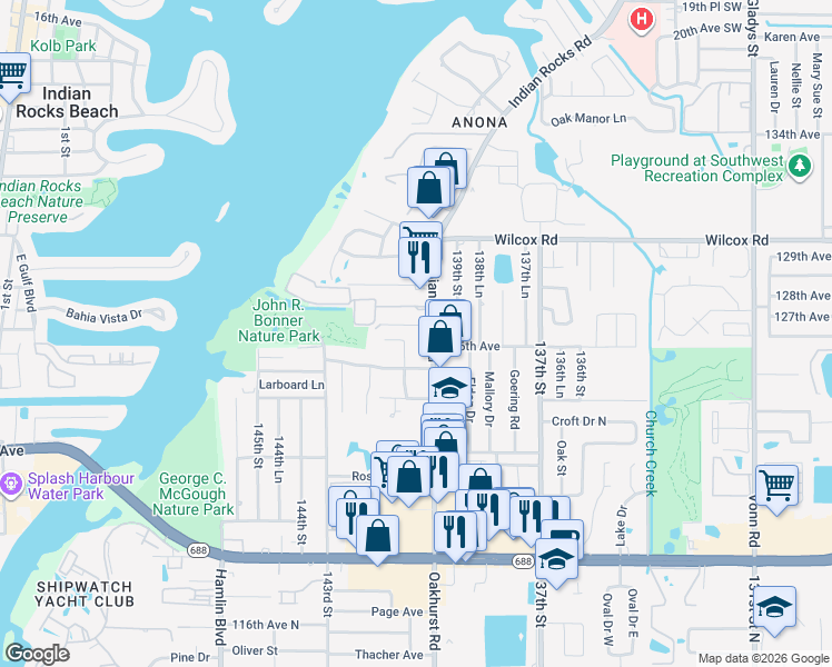map of restaurants, bars, coffee shops, grocery stores, and more near 4 Victoria Road in Largo