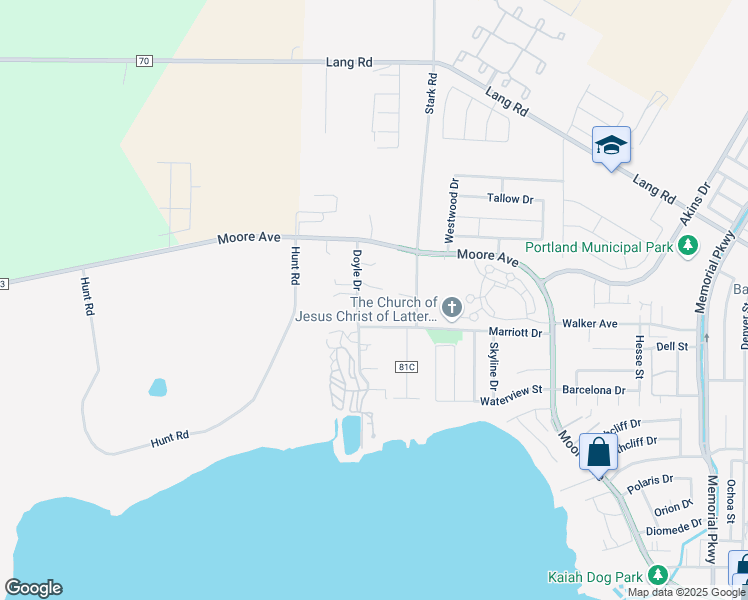 map of restaurants, bars, coffee shops, grocery stores, and more near 911 1/2 Marriott Drive in Portland