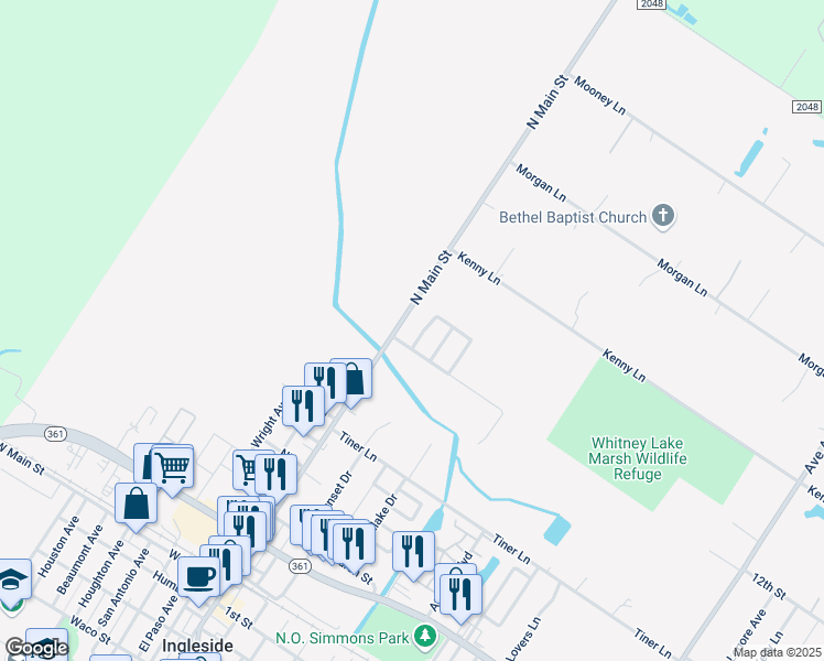 map of restaurants, bars, coffee shops, grocery stores, and more near 3196 Main Street in Ingleside