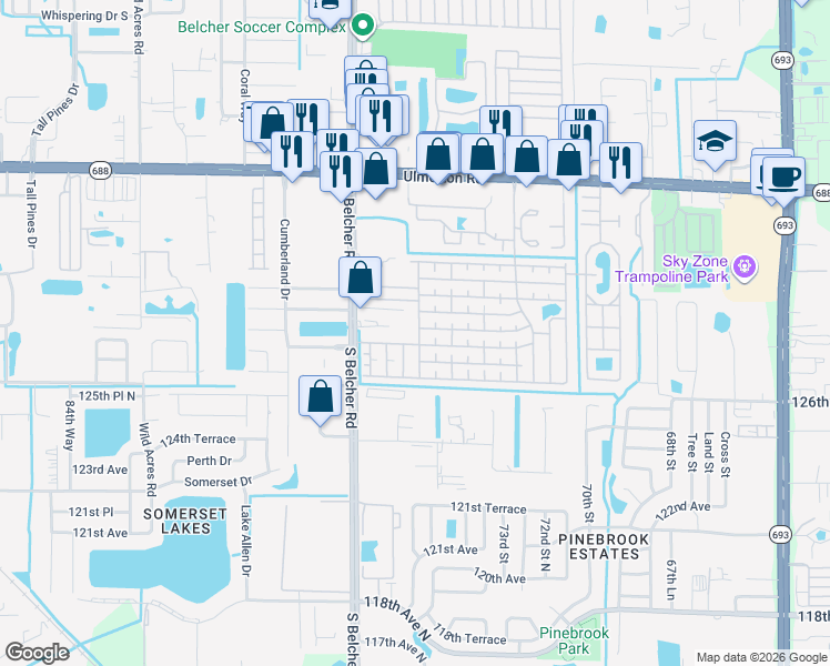 map of restaurants, bars, coffee shops, grocery stores, and more near 441 4th Street in Largo