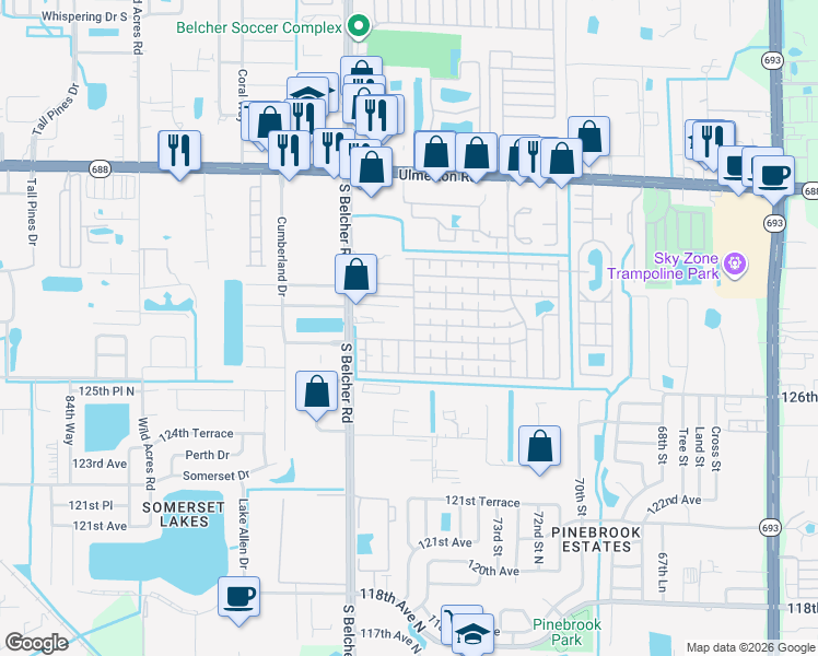 map of restaurants, bars, coffee shops, grocery stores, and more near 441 4th Street in Largo