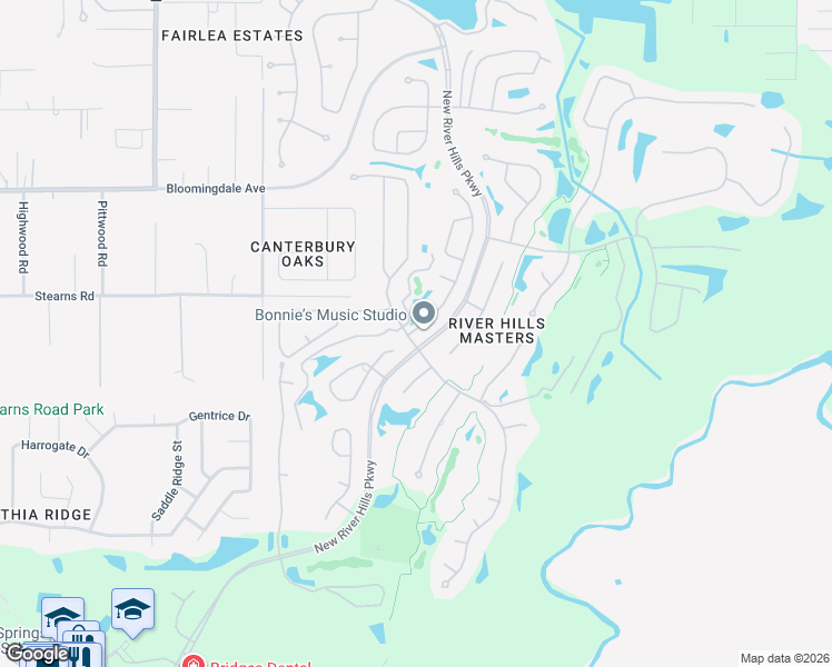 map of restaurants, bars, coffee shops, grocery stores, and more near 3610 Shadowood Drive in Valrico
