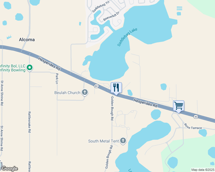 map of restaurants, bars, coffee shops, grocery stores, and more near 7225 Ideal Lane in Lake Wales