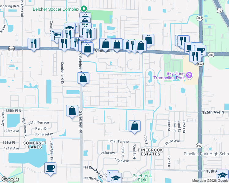 map of restaurants, bars, coffee shops, grocery stores, and more near 432 4th Street in Largo