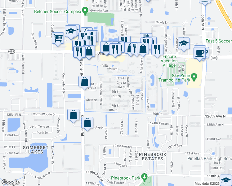map of restaurants, bars, coffee shops, grocery stores, and more near 432 4th Street in Largo
