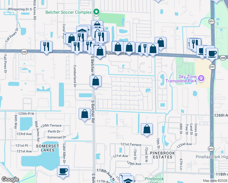 map of restaurants, bars, coffee shops, grocery stores, and more near 441 4th Street in Largo