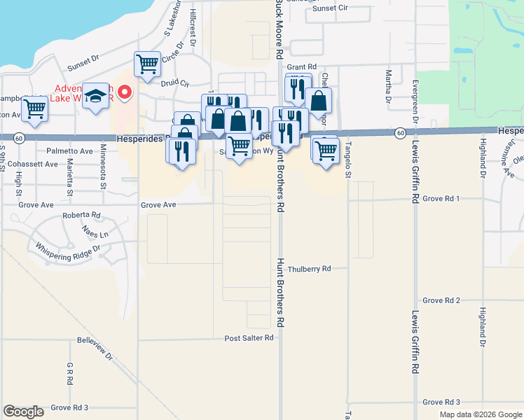map of restaurants, bars, coffee shops, grocery stores, and more near in Lake Wales