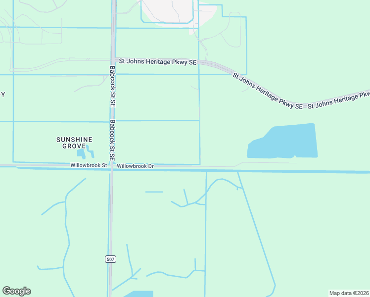 map of restaurants, bars, coffee shops, grocery stores, and more near Willowbrook Drive in Palm Bay