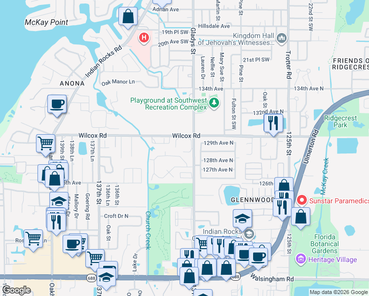 map of restaurants, bars, coffee shops, grocery stores, and more near 12900 Vonn Road in Largo