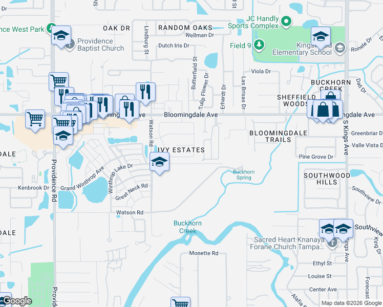 map of restaurants, bars, coffee shops, grocery stores, and more near 3510 Yale Circle in Riverview