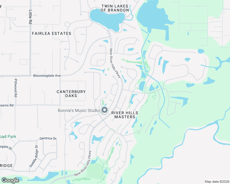 map of restaurants, bars, coffee shops, grocery stores, and more near 3315 Fox Squirrel Lane in Valrico