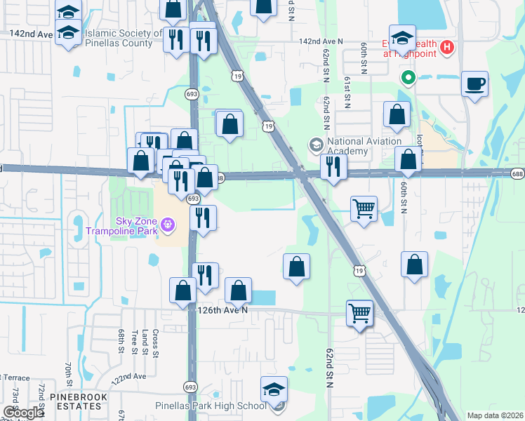 map of restaurants, bars, coffee shops, grocery stores, and more near in St. Petersburg