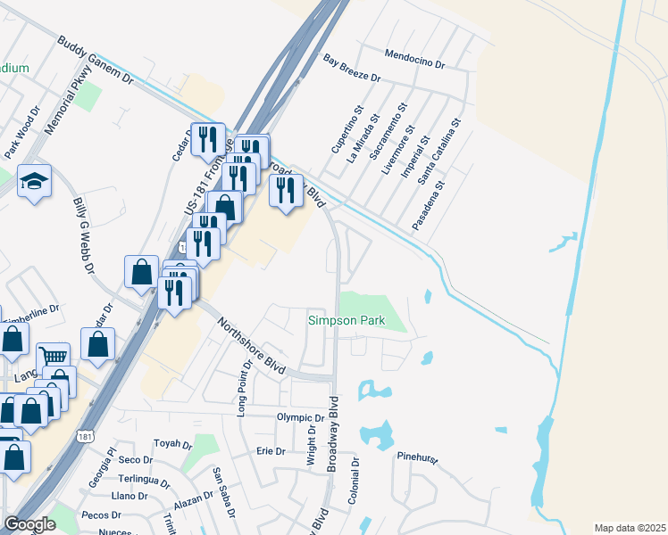 map of restaurants, bars, coffee shops, grocery stores, and more near 1140 Broadway Boulevard in Portland