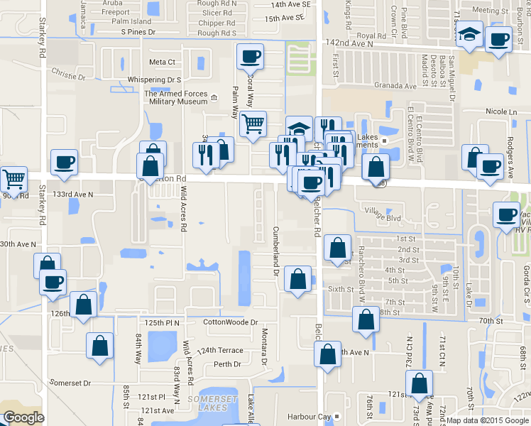 map of restaurants, bars, coffee shops, grocery stores, and more near 13227 Thoroughbred Loop in Largo