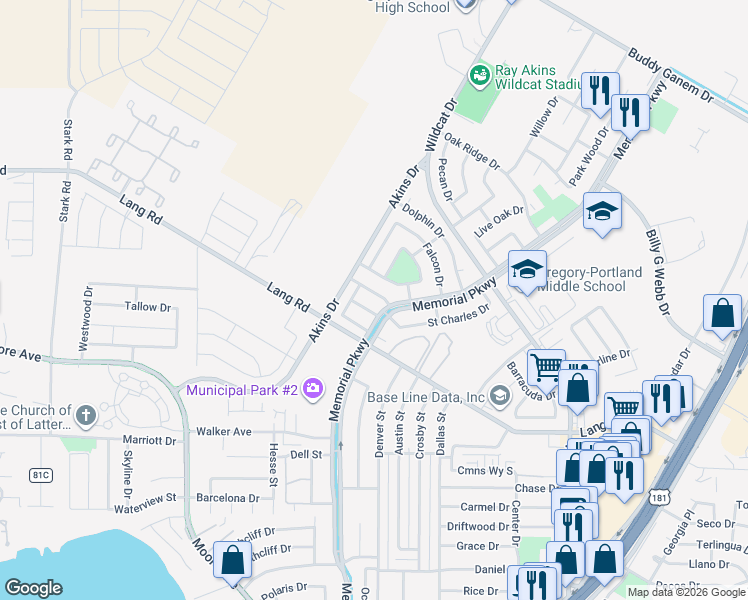 map of restaurants, bars, coffee shops, grocery stores, and more near 1805 Atascosa Drive in Portland