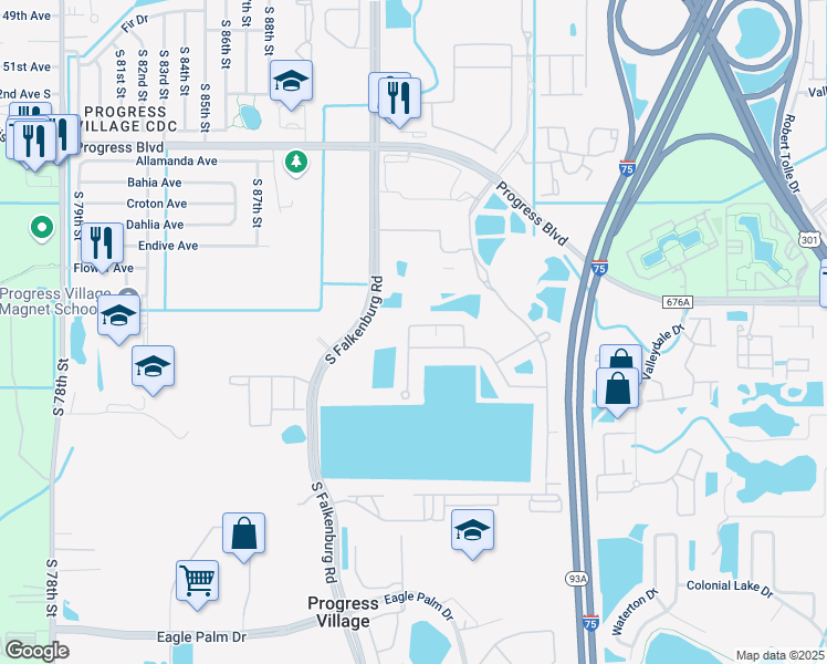 map of restaurants, bars, coffee shops, grocery stores, and more near 9012 Mountain Magnolia Drive in Riverview