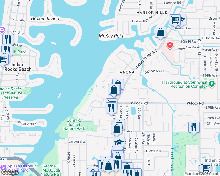 map of restaurants, bars, coffee shops, grocery stores, and more near 14210 Carol Manor Drive in Largo
