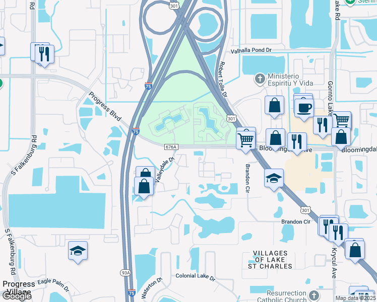 map of restaurants, bars, coffee shops, grocery stores, and more near in Hillsborough County