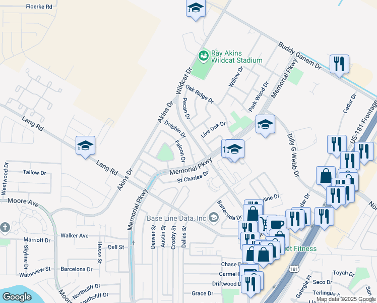 map of restaurants, bars, coffee shops, grocery stores, and more near 1812 Falcon Drive in Portland