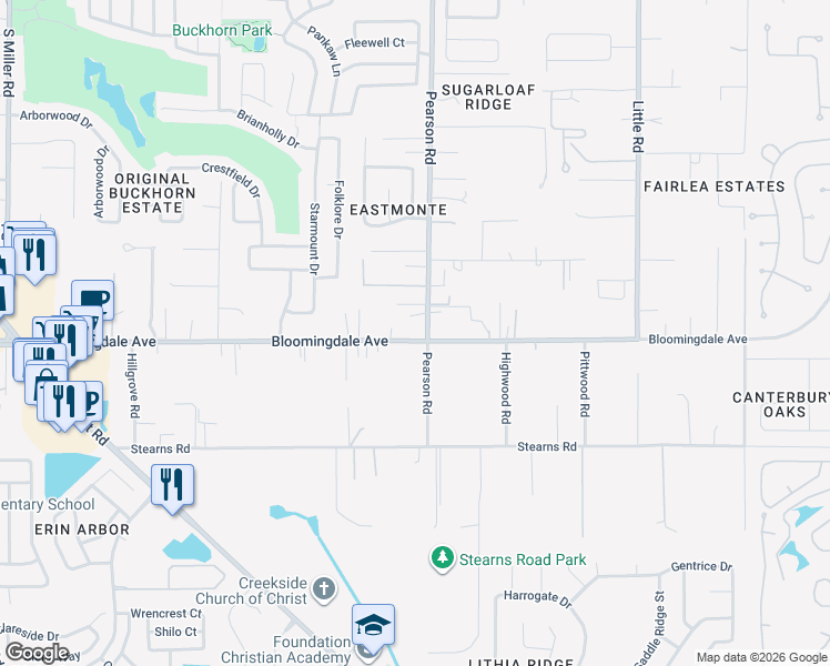map of restaurants, bars, coffee shops, grocery stores, and more near 3502 Bloomingdale Avenue in Valrico