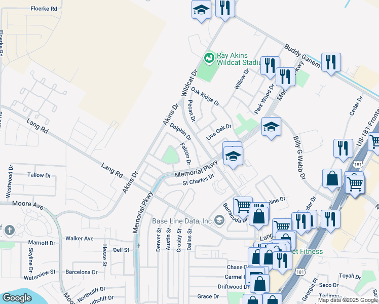map of restaurants, bars, coffee shops, grocery stores, and more near 1812 Falcon Drive in Portland