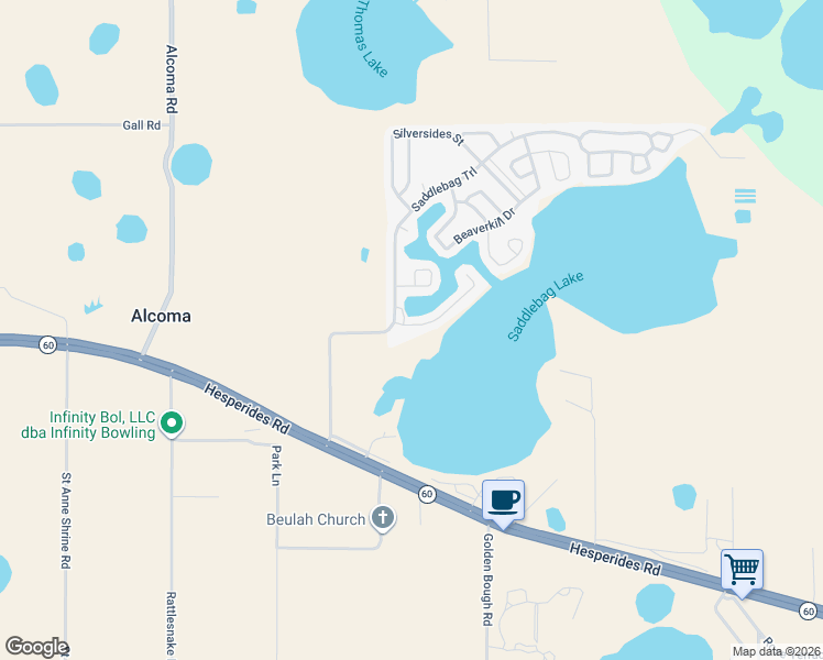 map of restaurants, bars, coffee shops, grocery stores, and more near 5787 Saddlebag Lake Road in Lake Wales