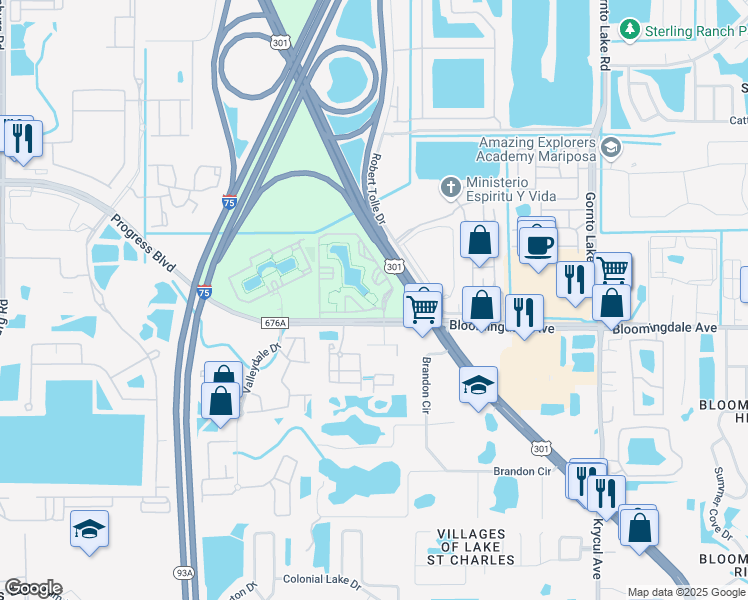 map of restaurants, bars, coffee shops, grocery stores, and more near in Riverview