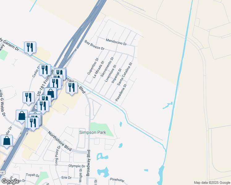 map of restaurants, bars, coffee shops, grocery stores, and more near 1025 Santa Catalina Street in Portland