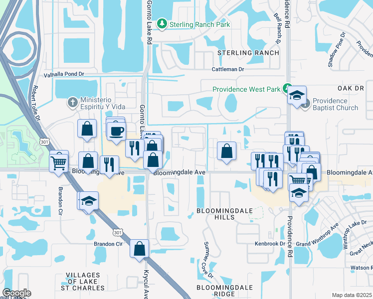 map of restaurants, bars, coffee shops, grocery stores, and more near 5903 Simpson Rd in Riverview