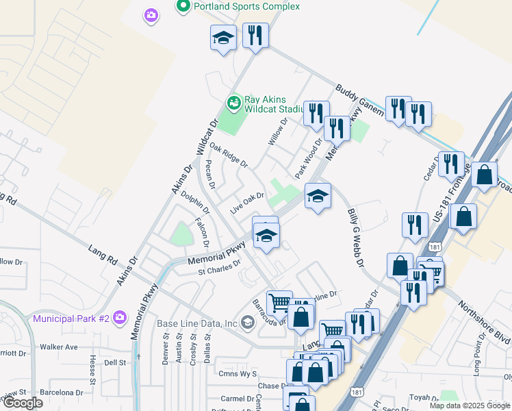 map of restaurants, bars, coffee shops, grocery stores, and more near 2213 Hickory Drive in Portland