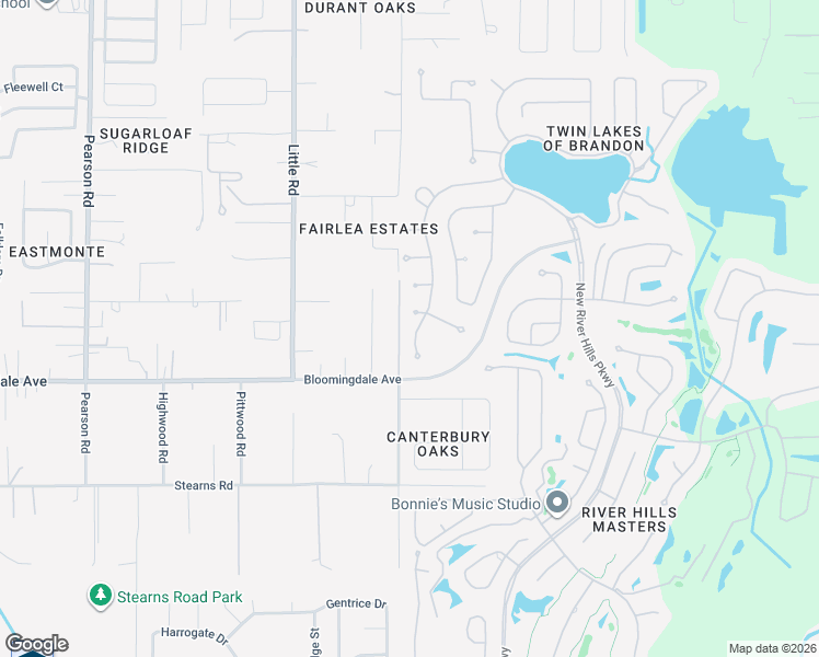 map of restaurants, bars, coffee shops, grocery stores, and more near 3205 Partridge Point Trail in Valrico