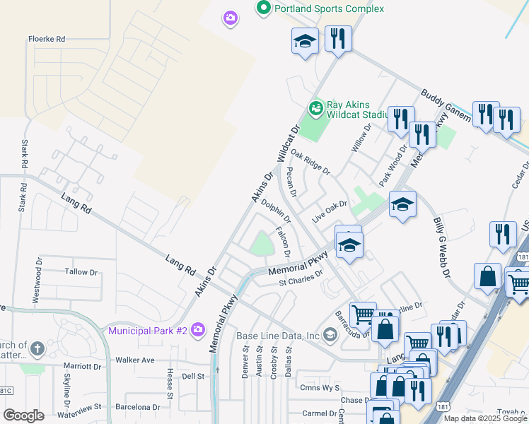 map of restaurants, bars, coffee shops, grocery stores, and more near 1910 Falcon Drive in Portland
